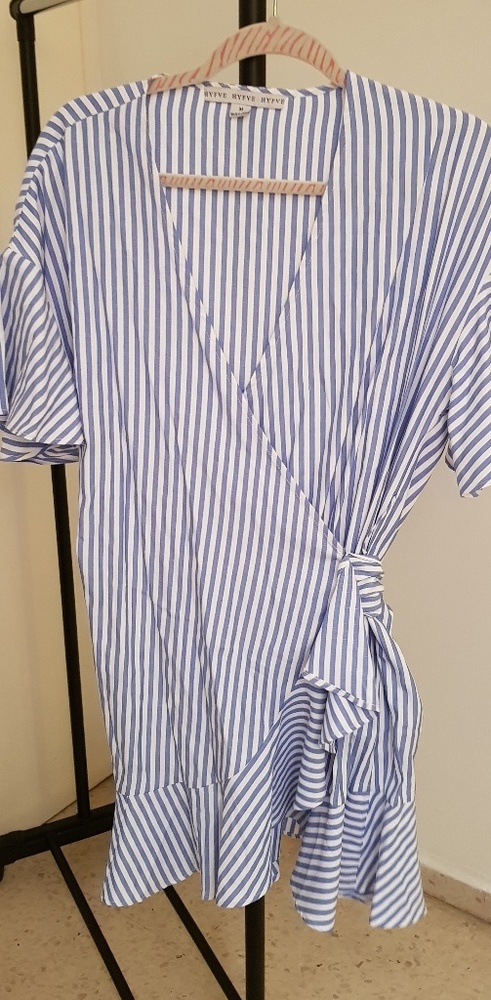 Blue Stripes Wrapup Dress